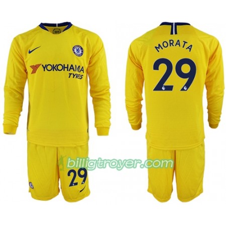 Billige Fotballdrakter Chelsea Morata 29 Barn Bortedraktsett 2018/19 Langermet